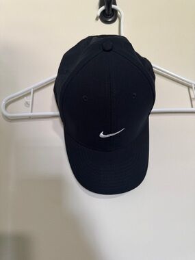 Nike Black Cap with White Swoosh